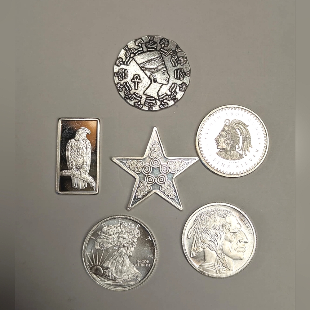 1x Random 1/10th Oz 999 Pure Silver Bullion - 1 Round Total
